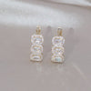 French Design Jewelry  14K Gold Plated  Zircon Geometric Earrings Elegant Women's Gala Party Accessories