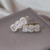 French Design Jewelry  14K Gold Plated  Zircon Geometric Earrings Elegant Women's Gala Party Accessories