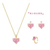 French Design Jewelry  Stitching Love Pink Zircon Earrings Elegant Women Wedding Party Accessories