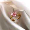 French Design Jewelry  Stitching Love Pink Zircon Earrings Elegant Women Wedding Party Accessories