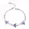 Fresh Fashion Popular 925 Sterling Silver Temperamental Simple Zircon Butterfly Bracelet 925 Silver Jewelry Bangles For Women