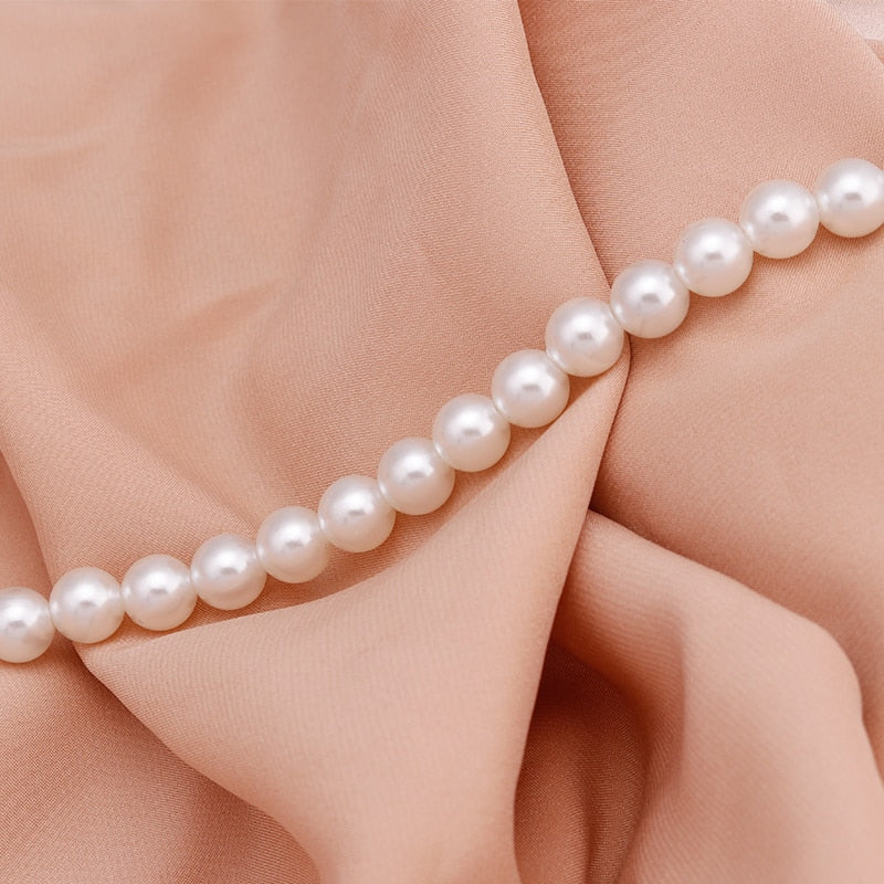 Fresh Style Small Ball Simulated Pearl Necklaces for Women 5 Sizes Female Clavicle Chain Necklaces Valentine's Day Jewelry Gifts