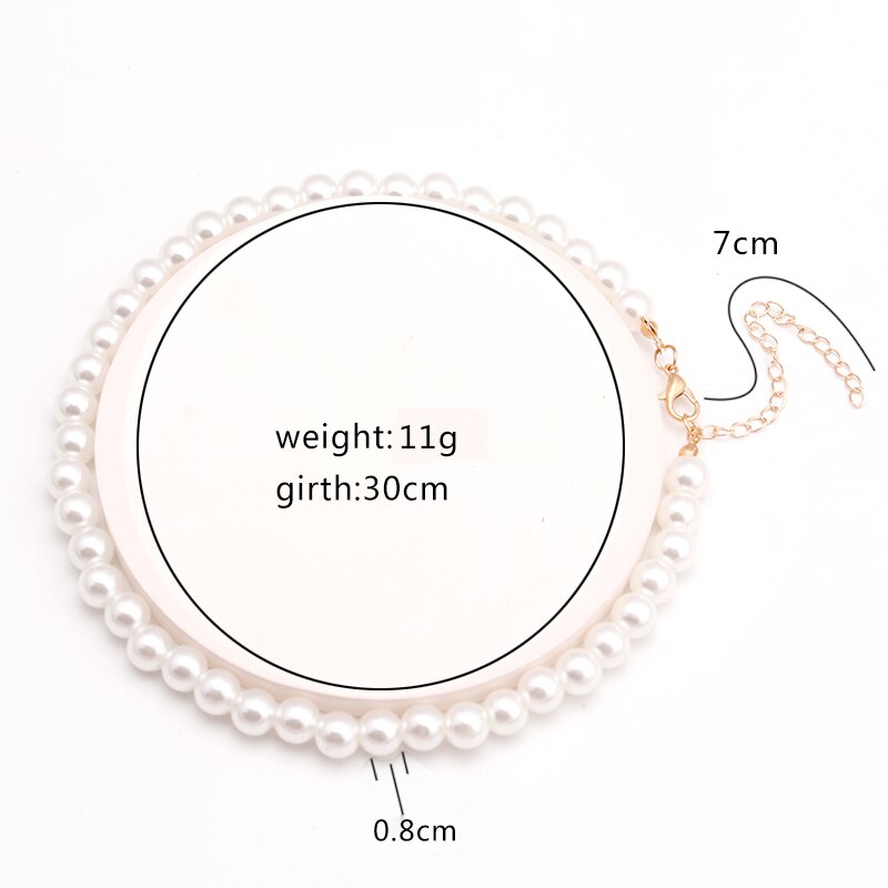 Fresh Style Small Ball Simulated Pearl Necklaces for Women 5 Sizes Female Clavicle Chain Necklaces Valentine's Day Jewelry Gifts