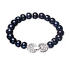 100% Natural Black Pearl Bracelet, Sterling Silver Jewelry 925 Bracelet for women best birthd gifts wedding