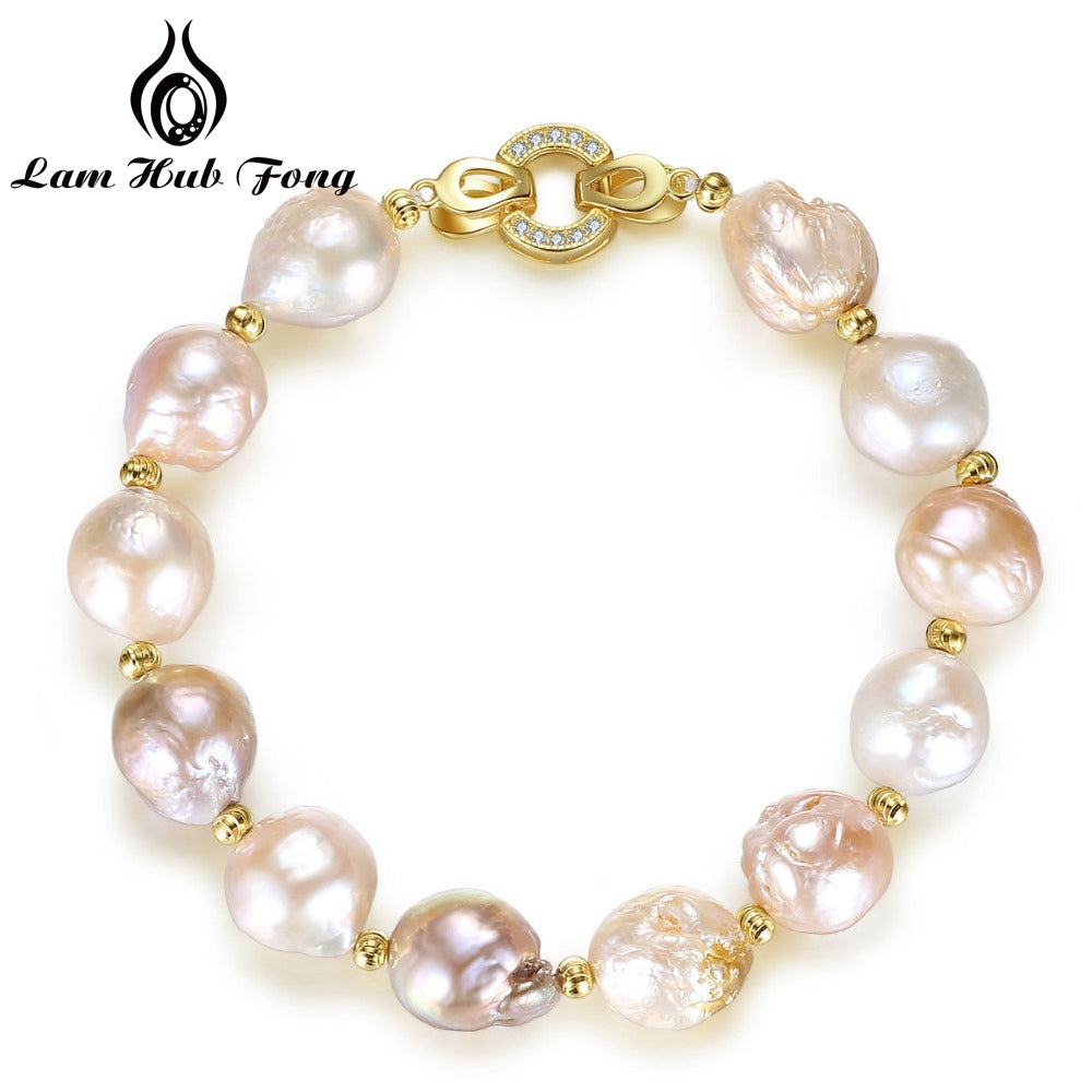 Natural Pearl Strand Bracelet 12-13mm Multi Color Baroque Style Trendy Bracelet For Women Jewelry Gift Wholesale