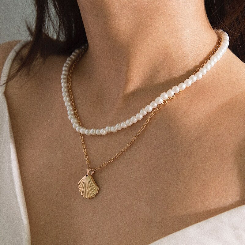 Freshwater Pearl Necklace Temperament Necklace Kshmir Vintage Baroque Natural Female Beads Birthday Women Geometric