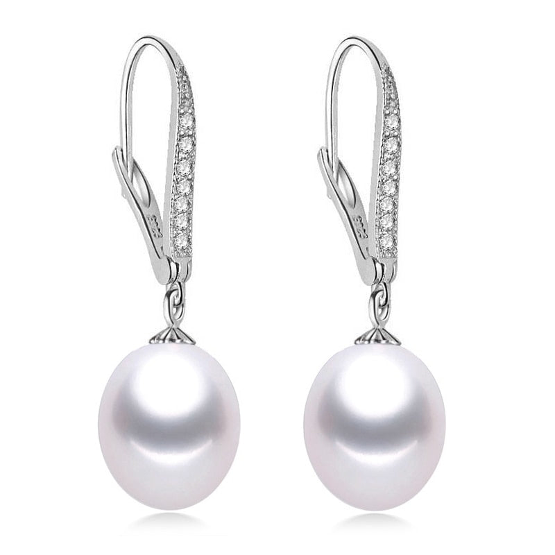 gr pearl earrings for women,wedding 925 sterling silver jewelry black natural pearl earrings anniversary gift