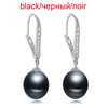 gr pearl earrings for women,wedding 925 sterling silver jewelry black natural pearl earrings anniversary gift