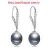 gr pearl earrings for women,wedding 925 sterling silver jewelry black natural pearl earrings anniversary gift