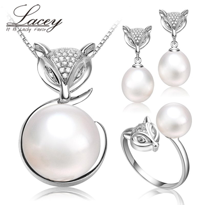 natural pearl sets women girl wedding gift,925 sterling silver fine bridal real pearl jewelry sets children birthday