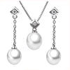 pearls fine jewelry set with Necklace and Earring 925 sterling silver AAA natural pearls dia 7.5mm-8mm fashion gifts
