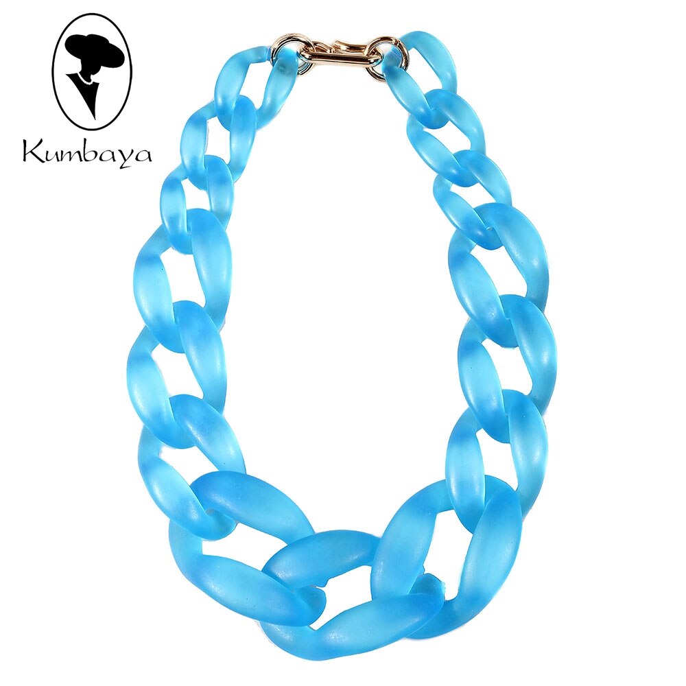 Frosted Matte Exaggeration Acrylic Necklaces Various Colors Neck Short Chain Women Ethnic DIY Jewelry Collares Chokers N15826