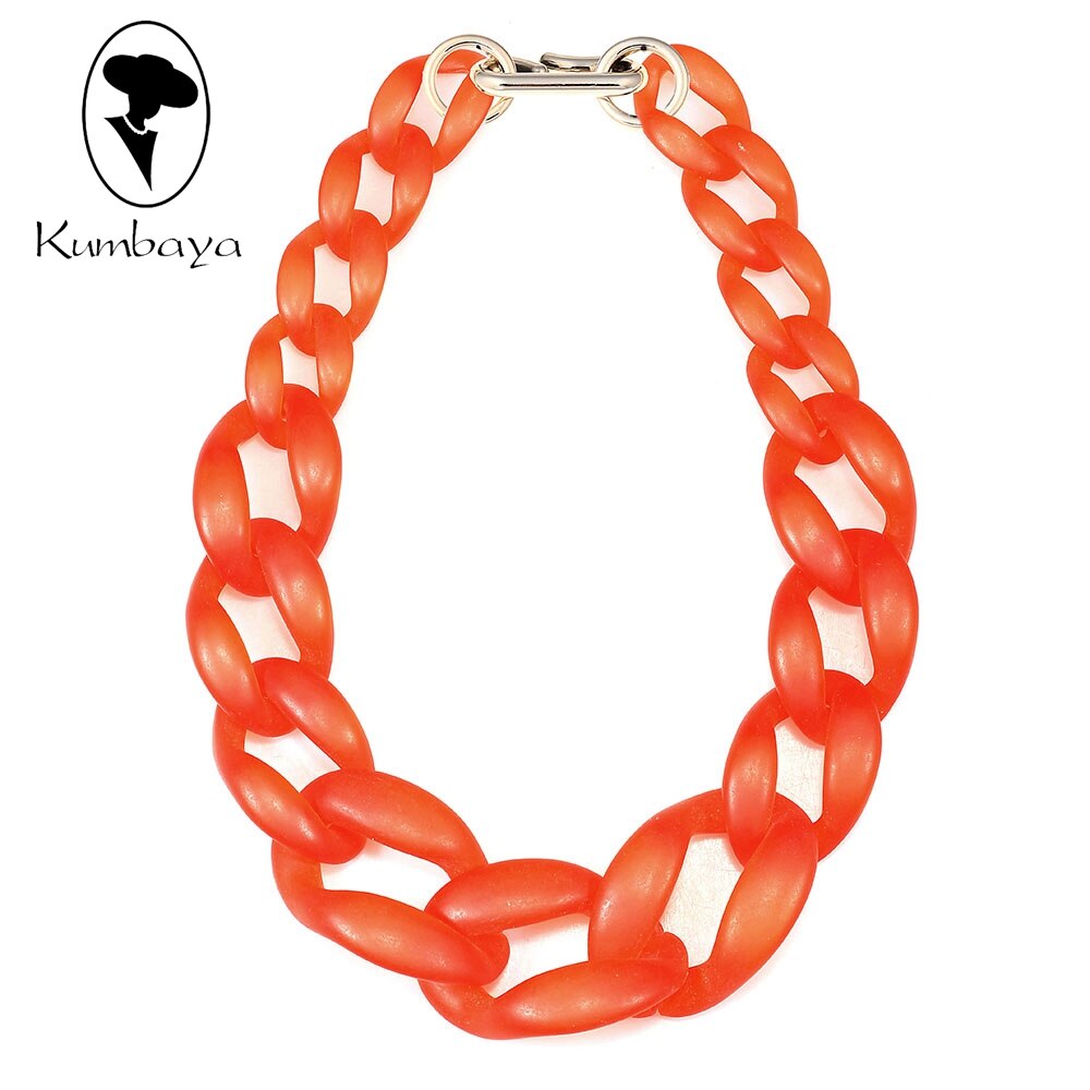 Frosted Matte Exaggeration Acrylic Necklaces Various Colors Neck Short Chain Women Ethnic DIY Jewelry Collares Chokers N15826