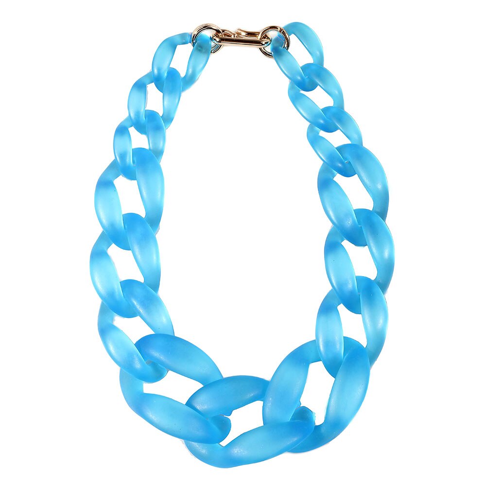 Frosted Matte Exaggeration Acrylic Necklaces Various Colors Neck Short Chain Women Ethnic DIY Jewelry Collares Chokers N15826