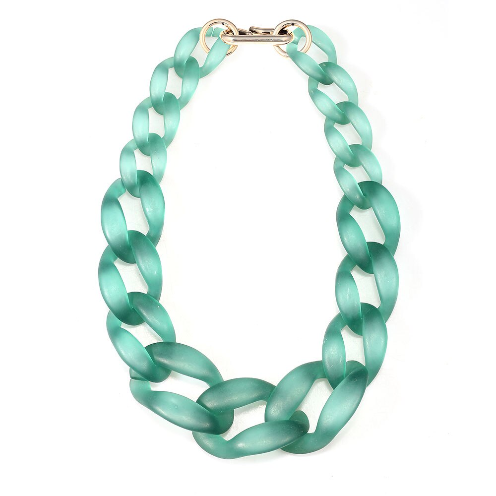 Frosted Matte Exaggeration Acrylic Necklaces Various Colors Neck Short Chain Women Ethnic DIY Jewelry Collares Chokers N15826