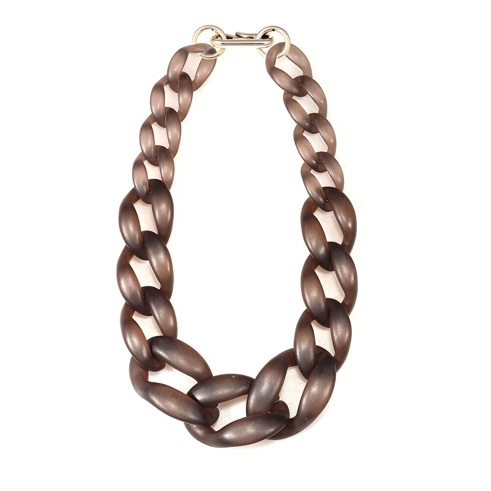 Frosted Matte Exaggeration Acrylic Necklaces Various Colors Neck Short Chain Women Ethnic DIY Jewelry Collares Chokers N15826
