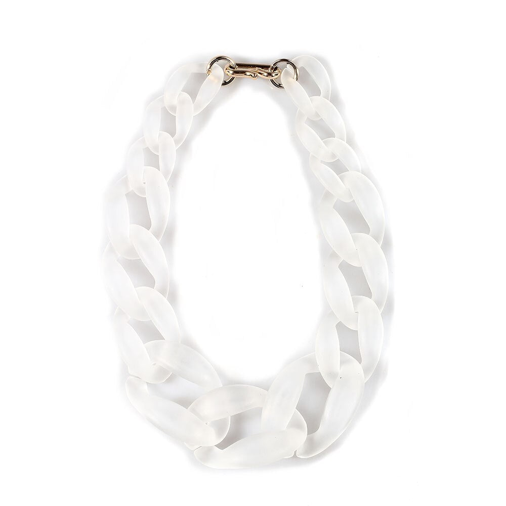 Frosted Matte Exaggeration Acrylic Necklaces Various Colors Neck Short Chain Women Ethnic DIY Jewelry Collares Chokers N15826