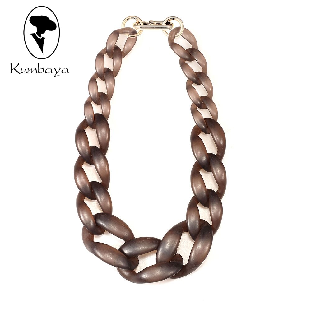 Frosted Matte Exaggeration Acrylic Necklaces Various Colors Neck Short Chain Women Ethnic DIY Jewelry Collares Chokers N15826