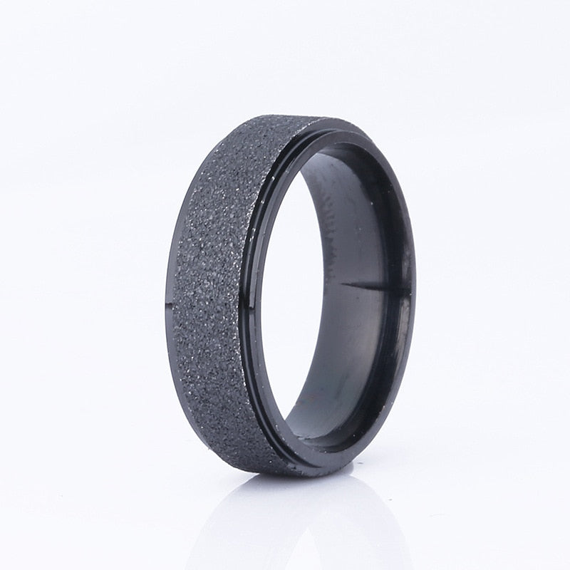 Frosted Titanium Steel Women Men Personality Simple Stainless Steel Rings Black Rose Gold Gold Silver Color Ring6 7 8 9 10 11 12
