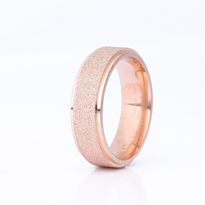 Frosted Titanium Steel Women Men Personality Simple Stainless Steel Rings Black Rose Gold Gold Silver Color Ring6 7 8 9 10 11 12