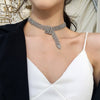 Full Crystal Chokers Necklace Silver Color Chain  Jewelry Women Gift Korea Style