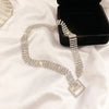 Full Crystal Chokers Necklace Silver Color Chain  Jewelry Women Gift Korea Style