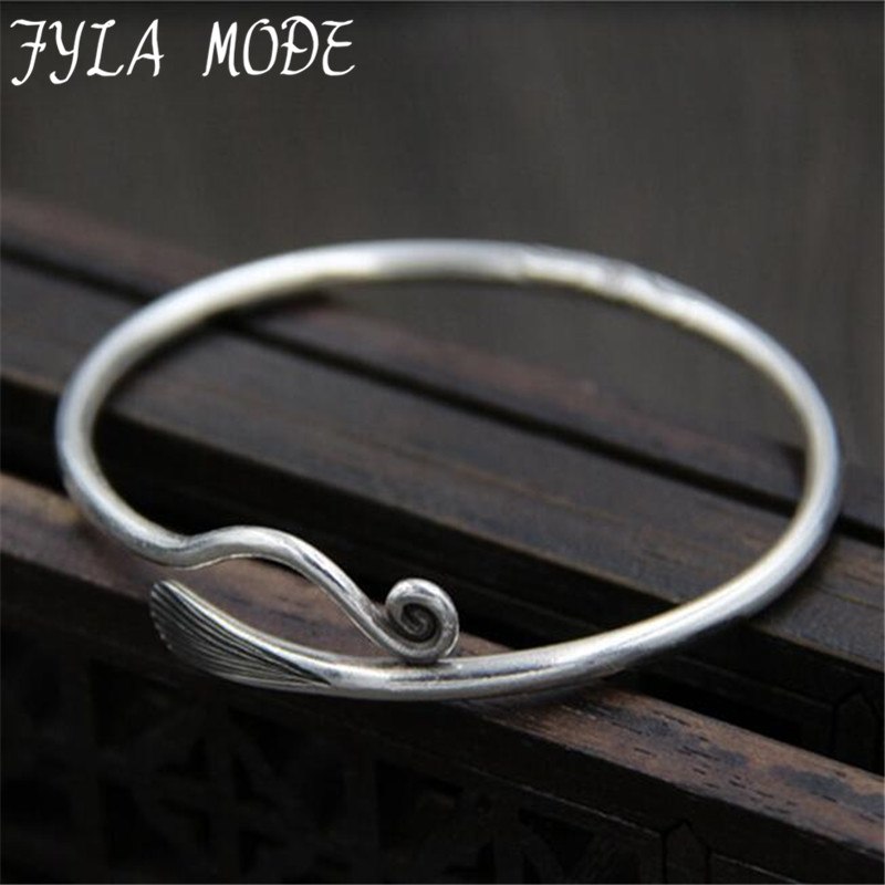 2020 Simple Bangles 100% Real S999 Sterling Silver Bracelet Bangle For Men or Women Fine Jewelry 3.20mm 17.40g WTB040