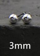3mm 4mm 5mm 6mm 4 Size Real 925 Sterling Silver Stud Earrings for Women Classic Minimalist Ball Earring Fine Jewelry