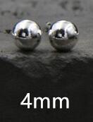 3mm 4mm 5mm 6mm 4 Size Real 925 Sterling Silver Stud Earrings for Women Classic Minimalist Ball Earring Fine Jewelry