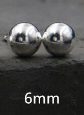 3mm 4mm 5mm 6mm 4 Size Real 925 Sterling Silver Stud Earrings for Women Classic Minimalist Ball Earring Fine Jewelry