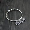 999 Sterling Silver Orinigal Design 3 Elephant Charms Handmade Thai Silver For Ladies Open Bangle Jewelry 3.15MM 14.50