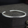 999 Sterling Silver Retro Ladies Thai Silver Handmade Silver Bracelet Opening Flower Carved Bangle 2.90mm 13.10G