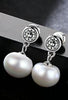 Brand Single Pearl Stud 9-9.5mm Half Pearl Earrings Silver Gold Color AAAAA Pearl Stud Earrings For Women Wedding Gift