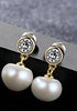 Brand Single Pearl Stud 9-9.5mm Half Pearl Earrings Silver Gold Color AAAAA Pearl Stud Earrings For Women Wedding Gift