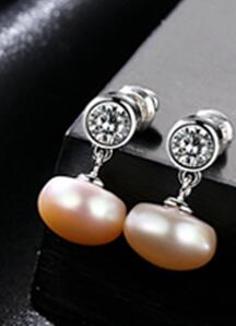 Brand Single Pearl Stud 9-9.5mm Half Pearl Earrings Silver Gold Color AAAAA Pearl Stud Earrings For Women Wedding Gift
