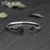 Double Flowers Design Antique 925 Thai Silver Bangle Bracelet For Women Black Best Pretty Jewelry Gift PKY321