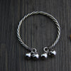 Fashion New 999 Silver Cuff Bangle Bracelet Women High Quality 4 Bells Charms Bracelets & Bangles 4.20mm 19.60G WTB058