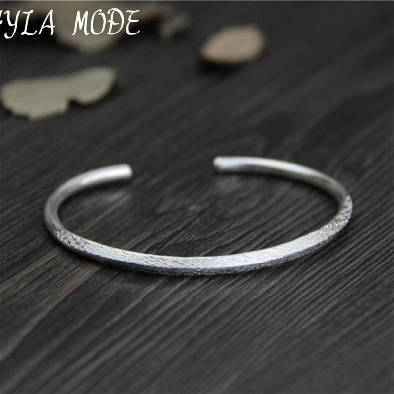 Fine 999 Silver Bangle Bracelet Female Opening Cuff Bangle 100% Real Silver Jewelry Size Adjustble WT024