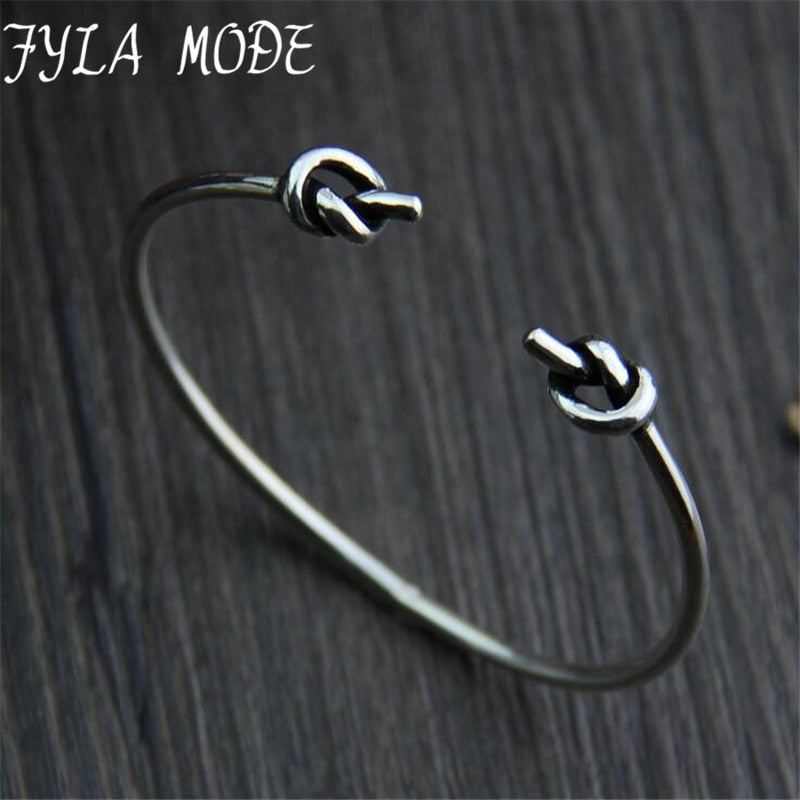 Hot Sale Cuff Bangles Open Double Knot Bangles & Bracelets for Women Accessories Wedding Gifts 2.30mm 8.50G TYC099