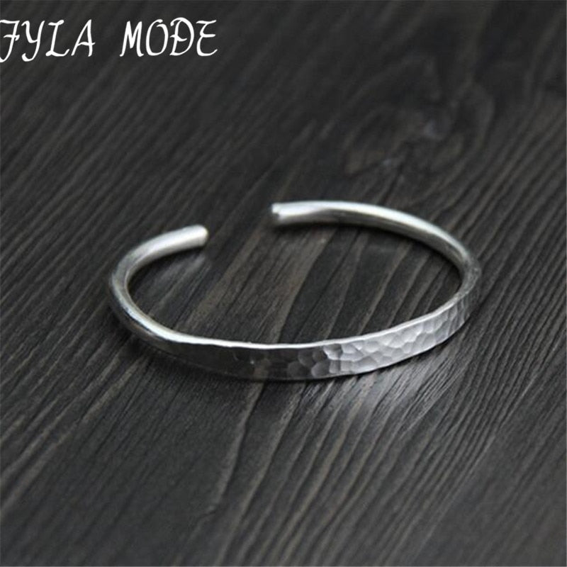 New Arrival Cuff Bracelet S999 Silver Ladies Open Bracelets and Bangles 6.28mm Thickness 18.80G WTB049