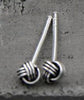 New Real 925 Sterling Silver jewelry Twine Twisted Love Knot Stud Earrings Tinny Knot Ball Women's 7mm 5mm 3mm TYC172