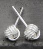 New Real 925 Sterling Silver jewelry Twine Twisted Love Knot Stud Earrings Tinny Knot Ball Women's 7mm 5mm 3mm TYC172
