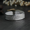 Punk Style Cuff Bangles 999 Pure Thai Silver Wrap Weaving Silver Bracelet Clothes Jewelry Costume Jewellery 30mm 39.50