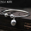 Pure 925 Sterling Silver Bracelets for Women Fine Jewelry Bangles & Bangles Double Balls Charm Chain Silver Wedding