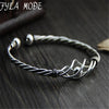 Real Pure 100% 925 Sterling Silver Bangles Women Bracelets Twisted Rope Bangle Vintage Wedding Adjustable Bracelet