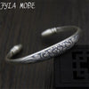 S999 Sterling Silver Bracelets Peony Flower Hand Carved Bangles Opening Adjustable Design Fine Jewelry 9mm 26.90G