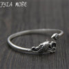Simple Fish & Lotus Bangles 100% Real S999 Sterling Silver Bracelet Bangle Fine Antique Silver Jewelry 13.80G TYC102