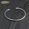 Vintage 999 Silver Bracelet Female Opening Carved Brazalete Boho Cuff Bangle Mens Jewelry 3.50mm 9.9G WTB034