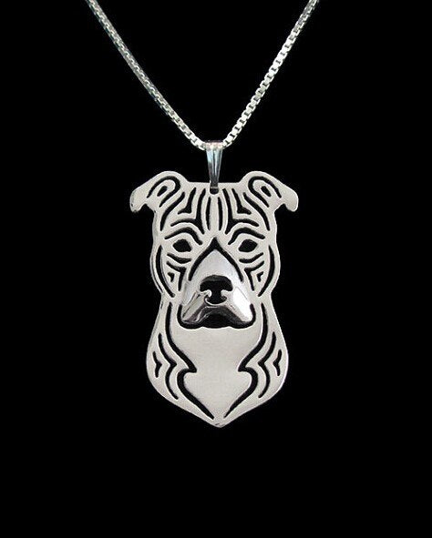 G.SKY (Buy One Get One More for Free) American Staffordshire Terrier Necklace Pit Bull Necklace Pet Dog Jewelry Woman
