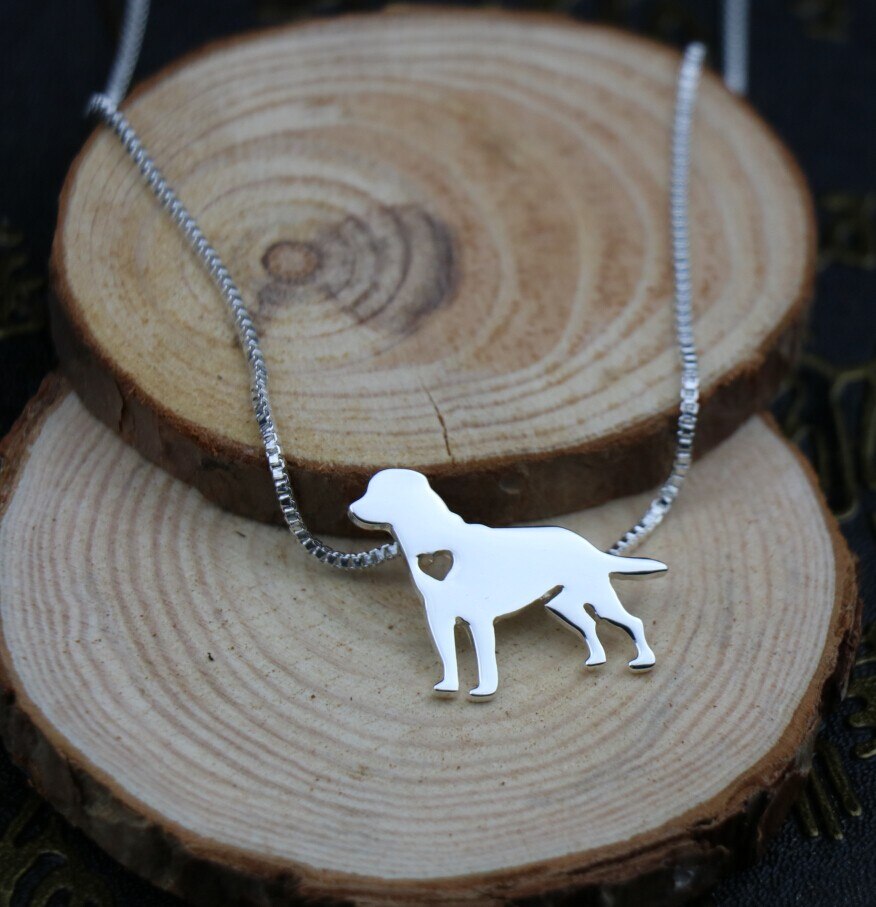 G.SKY (Buy One Get One More for Free) Labrador Retriever Necklace Metal Dog Pendant Jewelry Golden Colors Plated